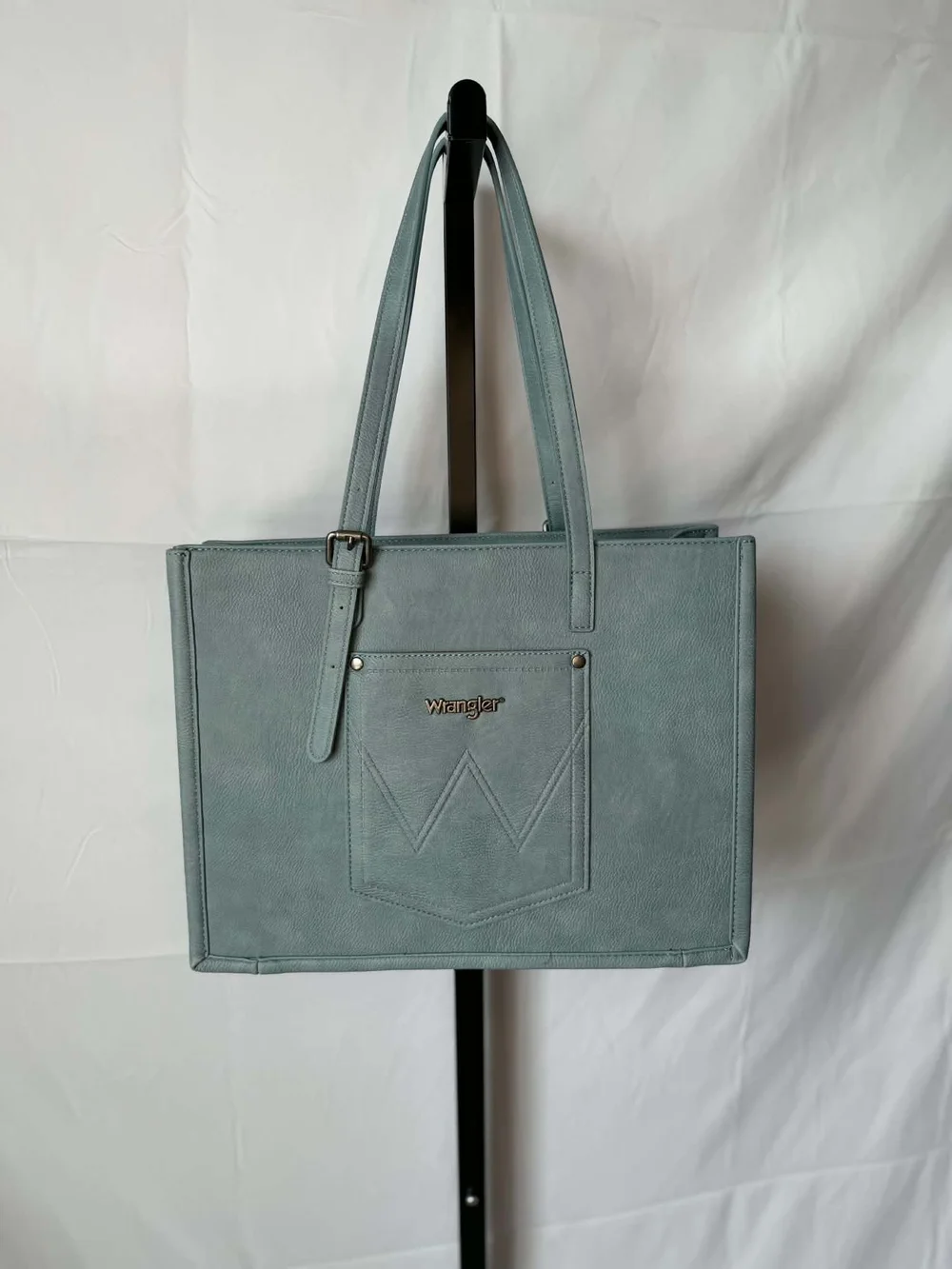 Wrangler Women’s Southwestern Pattern Tote Bag in Light Blue and Brown - Picture 3 of 7